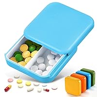 Daily Pill Organizer for Travel,SZREDU 2 Compartments Pill Container,Small AM PM Box for Pill,Vitamins,Cod Liver Oil,Supplements