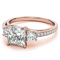 JEWELERYYA 3.00 CT Princess Cut Colorless Moissanite Engagement Ring, Wedding/Bridal Ring, Halo Style, Solid Sterling Silver, Anniversary Bridal Jewelry, Amazing Ring for Wife