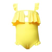 Baby Girl Swimsuit Ruffles Solid Beach Swimsuit Toddler Swimwear Girls Baby Kids Bathing Girls Swimwear