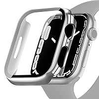 HELOGE for Apple Watch Case Apple Watch Cover 49mm/45mm/44mm/41mm/40mm Compatible with Apple Watch se 2nd Generation/se/6/5/4 44mm Apple Watch SE2/SE/6/5/4 44mm Cover Electroplating Glossy Apple Watch Case Compatible with Apple Watch (44mm, Shiny Silver)