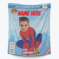 Costume Agent Custom Blanket with Personalized Photo and Name Superhero Fleece (Spider2, 30x40 Fleece)