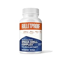 Omega Krill Complex, Lemon Flavor, 120 Softgels, 1560mg Omega-3 with EPA, DHA, GLA, and Astaxanthin, Keto Fish Oil Supplement for Brain and Heart Health