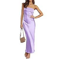 MEROKEETY Women 2024 Summer Strapless Satin Tube Bodycon Backless Wedding Guest Maxi Dress