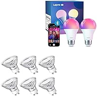 Bundle - B1 Smart Light Bulbs Dimmable Bluetooth RGBWW Color Changing & GU10 LED Light Bulbs Non-Dimmable, 2700K Daylight White GU10 Bulb Replacement for Recessed Track Lighting
