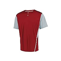Russell Athletic Men's Adult Performance Two-Button Color Block Baseball Jersey: Step Up Your Game with Comfort and Style