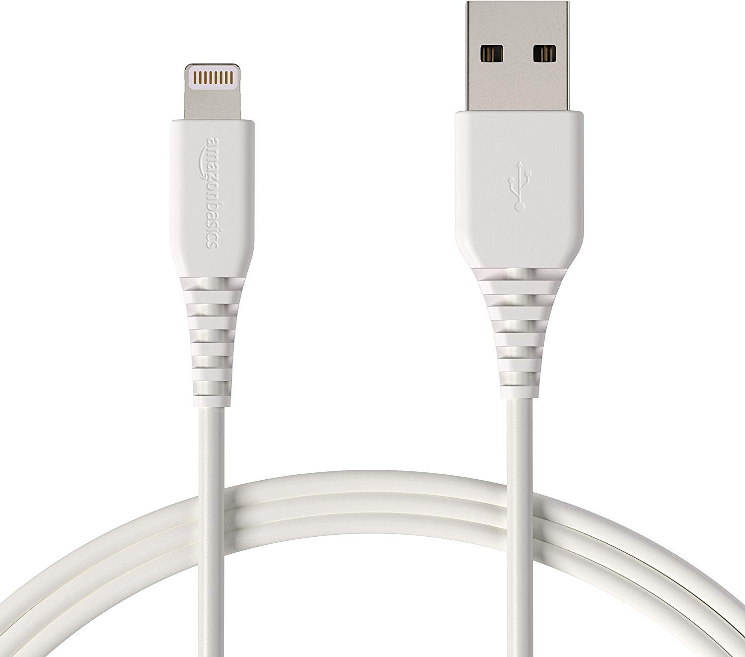 Amazon Basics MFi-Certified Lightning to USB A Cable for Apple iPhone and iPad - 6 Feet (1.8 Meters) - White