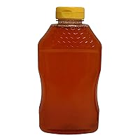 Mann Lake Hourglass Embossed Honey Jars, Plastic Honey Container, Easy Honey Dispensing, Yellow Flip-Top Lids Included, Honey Storage, 12-Pack, 2 1/2 lb