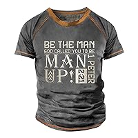 Mens Shirts Casual Stylish Raglan T-Shirt Retro Short Sleeve Round Neck Letter Printing Tops Oversized Beach Shirts for Men