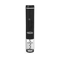 BELLA Electric Wine Opener, Automatic Bottle Opener and Corkscrew Remover with Foil Cutter, Battery Operated, One-Click Button, Fun Kitchen Gadgets and Gifts for Wine Lovers and New Home, Black
