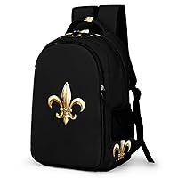 Fleur De Lis Backpack Double Deck Laptop Bag Casual Travel Daypack for Men Women