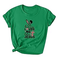 T Shirt for Women Happy Easter Shirts Funny Bunny Easter Tshirt Summer Christian Holiday Short Sleeve Tee Tops