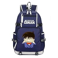 Detective Conan Anime Backpack Rucksack Laptop Book Bag Casual Dayback Blue-1