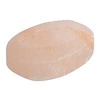 Flat Oval Massage Stone, Pink Crystal Hand-Carved Stone for Massage Therapy, Deodorant and Salt and Sugar Scrubs, 2.5” W x 3.5” L x 1” D