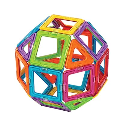 Magformers Basic Set (30 pieces) magnetic building blocks, educational tiles, STEM toy - 63076 , Rainbow