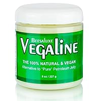 Vegaline - 100% Natural & Vegan Alternative to Petroleum Jelly - Hypoallergenic, Unscented, All-Purpose Moisturizer, Makeup Remover, Baby Balm, Hand & Foot Balm, Cruelty Free Salve, Un-Petroleum, 8 oz