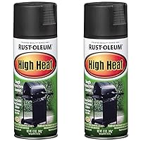 Rust-Oleum 7778830 High Heat Spray Paint, 12 Ounce, Bar-B-Que Black, 12 Fl Oz (Pack of 2)