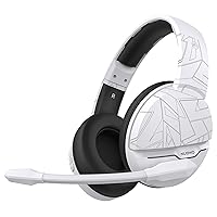 NUBWO G08 Wireless Gaming Headset with Crystal-Clear Microphone for PS5, PS4, PC, and Switch, 100-Hr Battery, Ergonomic Design (White)