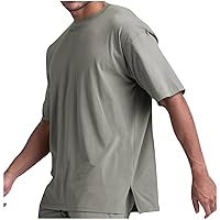 Men's Heavyweight Cotton Short Sleeve Crew Neck T-Shirt Casual Athletic Oversized Shirts Fashion 2024 Summer Outfits