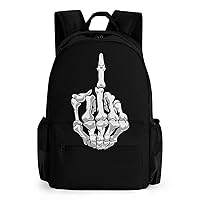 Skull Middle Finger Laptop Backpack for Men Women Shoulder Bag Business Work Bag Travel Casual Daypacks