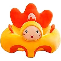 Infant Sitting Chair, Baby Sofa Support Chair Plush Cartoon Animals Baby Sitting Chair Learning to Sit Cushion Seats for 3-24 Months Infants,Size 55x50x50cm (Chick)