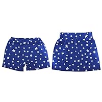 Petitebella 2 Packs Set 4th Stars Blue Cotton Skirt with Short for Girl 1-8y