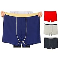 Men's 4 Pack Oversized Underwear, Cotton Long Leg Seamless Boxer Briefs, Up to 410lb