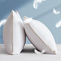 Mr. Ye Luxury Goose Feather Down Pillows for Sleeping Bed Pillows Set of 2 Cotton Cover Hotel Collection Supportive Pillows for Back, Stomach or Side Sleepers, King Size (20x36 Inches), 2 Pack
