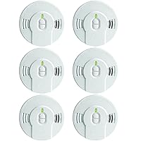 Kidde Smoke Detector, 10-Year Battery, LED Indicators, Replacement Alert, Test-Reset Button, 6 Pack, White