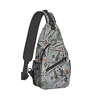 Us Bill Dollars Money Unisex Chest Bags Crossbody Sling Backpack Travel Hiking Daypack Crossbody Bag For Men