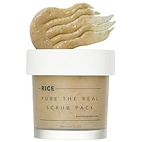 Rice Pure The Real Scrub Pack 3.51 fl.oz (100ml) - Warming Exfoliating Face Scrub, Korean Exfoliator with Korean Rice & Bran & Flour, Mothers Day Gifts