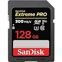 SanDisk 128GB Extreme PRO SDXC UHS-II Memory Card - C10, U3, V90, 8K, 4K, Full HD Video, SD Card - SDSDXDK-128G-GN4IN