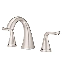 Willa Bathroom Sink Faucet, 8-Inch Widespread, 2-Handle, 3-Hole, Spot Defense Brushed Nickel Finish, LF049MALGS