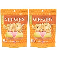 GIN GINS Spice Drops Ginger Candy by The Ginger People – Anti-Nausea and Digestion Aid, Individually Wrapped Healthy Candy – 3.5 oz Bags - Pack of 2