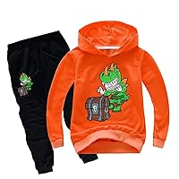 Toddlers Child Dinosaur Pullover Hoodie and Sweatpants Set-Graphic Long Sleeve Hooded Sweatshirts Suite for Boys Girls