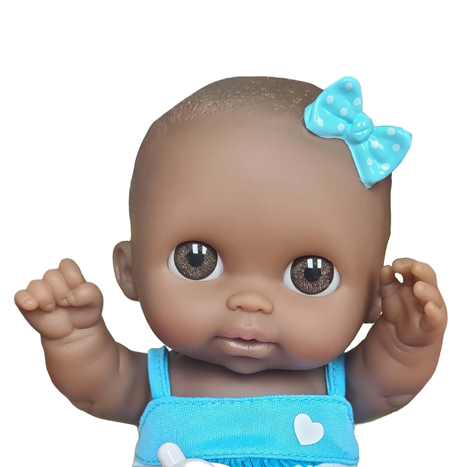JC Toys Adorable Lil' Cutesies Lila African American All Vinyl Water Friendly Doll, 8.5