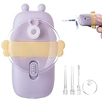 Baby Ear Cleaner 2-in-1 Bee-Shaped Soft Flexible Toddler Ear Cleaner with Light & Magnifier Battery Powered Portable Ear Picker for Kids, Adults (Purple), Infant Ear Cleaner