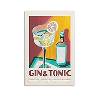 Aperol Spritz Cocktail Alcoholic Beverage Kitchen Wall Print Poster, Gin Tonic Restaurant Wall Decor Canvas Painting Wall Art Poster for Bedroom Living Room Decor 08x12inch(20x30cm) Unframe-style