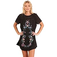 Umgee Women's Bohemian Embroidered Short Sleeve and Sleeveless Dress or Tunic