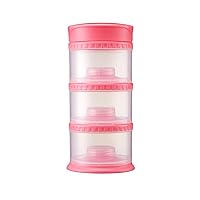 Innobaby Packin' Smart Stackable and Portable Storage System for Formula, Liquid, Baby Snacks and More. 3 Stackable Cups in Strawberry. BPA Free., 12 Ounce