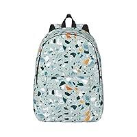 Terrazzo Marble Pastel Large Capacity Backpack, Men'S And Women'S Fashionable Travel Backpack, Leisure Work Bag,