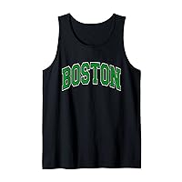 Boston Varsity Style Massachusetts Green Font Tank Top