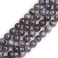 AA Grade Genuine Natural Blue Rainbow Labradorite Precious Stone Beads for Jewelry Making 15'' (8mm)