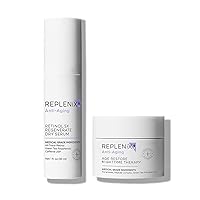 Replenix Anti-Aging Treatment Skin Care Bundle, Medical-Grade Set Includes Regenerate Retinol Dry Serum 5x (1 fl. oz) & Age Restore Nighttime Therapy Night Cream (1.7 oz)