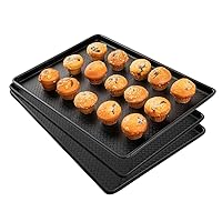 Restaurantware RW Base 26 x 18 Inch Rectangular Serving Trays 10 Durable Market Trays - For Hot Or Cold Food Open-Top Design Black Plastic Display Trays Raised Edges For Pastries Or Appetizers