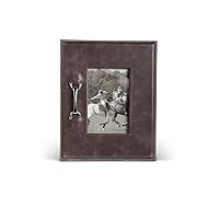 K&K Interiors 15741A-1 11 Inch Leather Photo Frame with Silver Handle