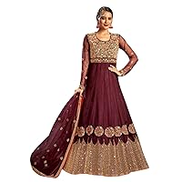 Indian Heavy Embroidery Party Wear Butterfly Net Muslim Anarkali Gown Suit Wedding Festival Trendy Pakistani Dress 2913