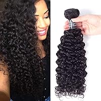 Amella Hair One Bundle Deal (18inch) Virgin Brazilian Curly Hair Weave 8A Unprocessed Brazilian Kinky Curly Virgin Hair Extensions,Natural Black Color,Can be Dyed and Bleached