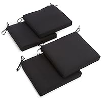 20 x 19 in. Solid Twill Chair Cushions Black - Set of 4