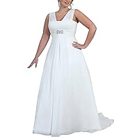 New Sleeveless Lace Chiffon Wedding Dress V Neck Bridal Gowns Beach Bride Dresses