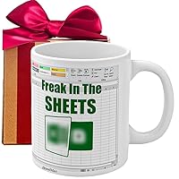 Freak in The Sheets Coffee Mug, Funny Spreadsheet Excel Mug Gifts for Accounting Boss and Coworkers – Surprise Gift For Christmas, Birthday, or New Year Present